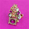 Antique Adjustable Ring With Matte Gold Plating