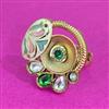 Antique Adjustable Ring With Matte Gold Plating