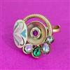 Antique Adjustable Ring With Matte Gold Plating