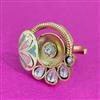 Antique Adjustable Ring With Matte Gold Plating