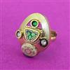 Antique Adjustable Ring With Matte Gold Plating