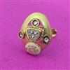 Antique Adjustable Ring With Matte Gold Plating