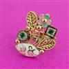 Antique Adjustable Ring With Matte Gold Plating