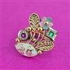 Antique Adjustable Ring With Matte Gold Plating