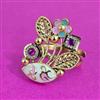 Antique Adjustable Ring With Matte Gold Plating