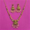 Antique Temple Necklace Set With Matte Gold Plating