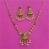 Antique Temple Necklace Set With Matte Gold Plating