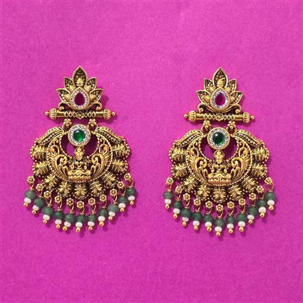 Antique Temple Earring With Matte Gold Plating