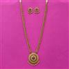 Antique Long Necklace Set With Matte Gold Plating