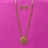 Antique Long Necklace Set With Matte Gold Plating