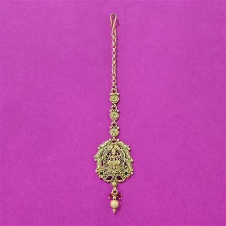 Antique Temple Tikka With Gold Plating