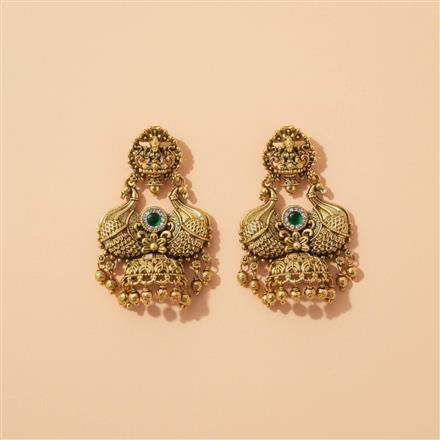 Antique Temple Earring With Matte Gold Plating