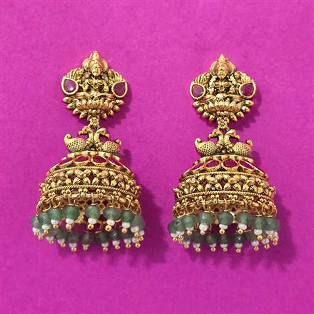 Antique Jhumki With Matte Gold Plating