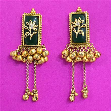 Antique Classic Earring With Matte Gold Plating