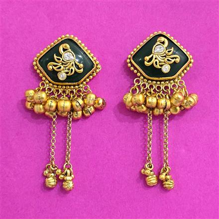 Antique Classic Earring With Matte Gold Plating