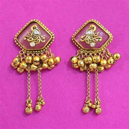 Antique Classic Earring With Matte Gold Plating