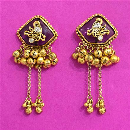 Antique Classic Earring With Matte Gold Plating