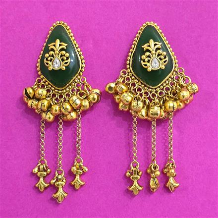 Antique Classic Earring With Matte Gold Plating