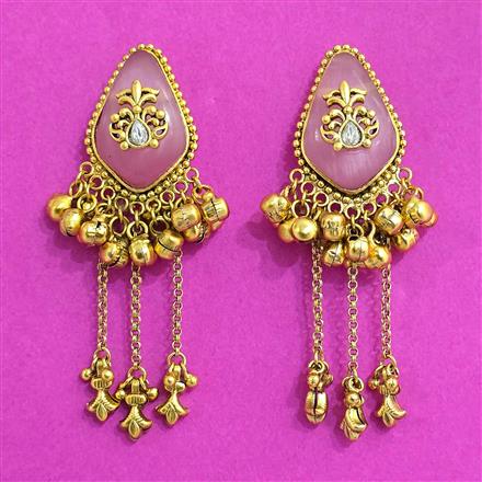 Antique Classic Earring With Matte Gold Plating
