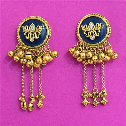 Antique Classic Earring With Matte Gold Plating