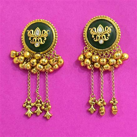 Antique Classic Earring With Matte Gold Plating