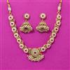 Antique Moti Necklace Set With Matte Gold Plating