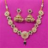 Antique Classic Necklace Set With Matte Gold Plating