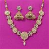 Antique Classic Necklace Set With Matte Gold Plating