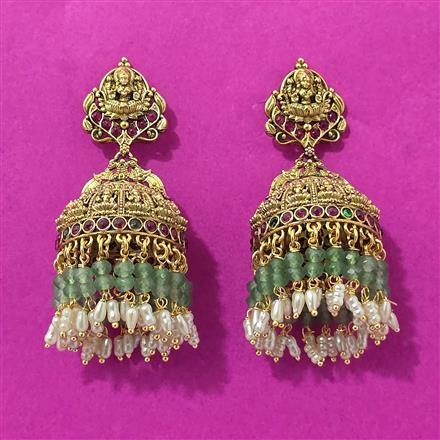 Antique Jhumki With Matte Gold Plating
