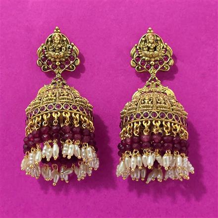 Antique Jhumki With Matte Gold Plating