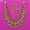 Antique Temple Necklace Set With Matte Gold Plating