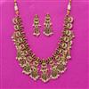 Antique Temple Necklace Set With Matte Gold Plating