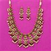 Antique Temple Necklace Set With Matte Gold Plating
