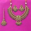 Antique Classic Necklace Set With Matte Gold Plating
