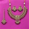 Antique Classic Necklace Set With Matte Gold Plating