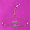Antique Moti Necklace Set With Mehndi Plating