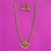 Antique Long Necklace With Matte Gold Plating