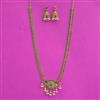 Antique Long Necklace With Matte Gold Plating