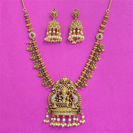 Antique Temple Necklace With Matte Gold Plating