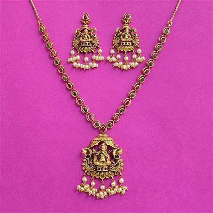 Antique Temple Necklace With Matte Gold Plating