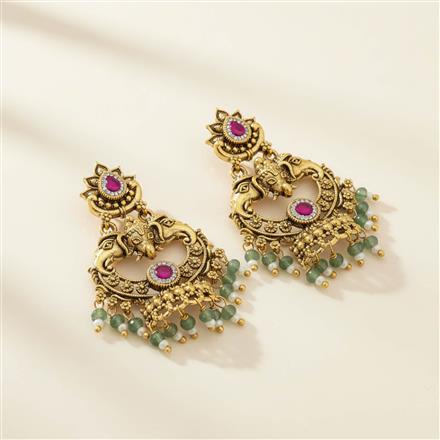 Antique Classic Earring With Matte Gold Plating