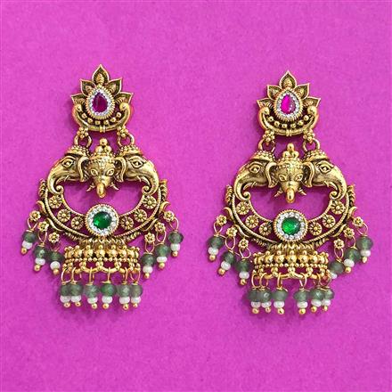Antique Classic Earring With Matte Gold Plating