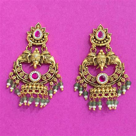 Antique Classic Earring With Matte Gold Plating