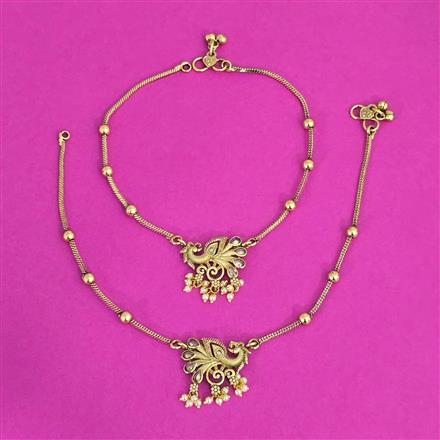 Antique Classic Payal With Matte Gold Plating