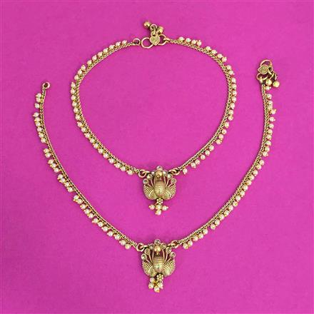 Antique Classic Payal With Matte Gold Plating