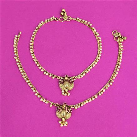 Antique Classic Payal With Matte Gold Plating