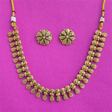 Antique Plain Gold Necklace With Gold Plating