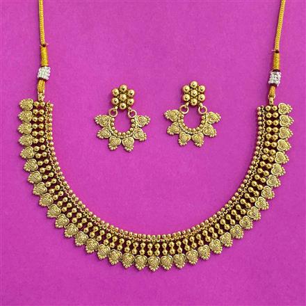 Antique Plain Gold Necklace With Gold Plating