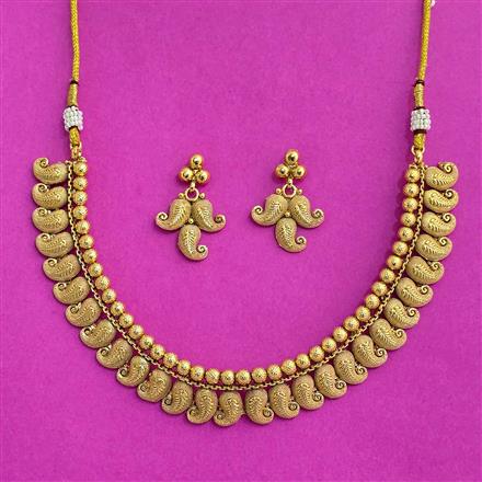 Antique Plain Gold Necklace With Gold Plating