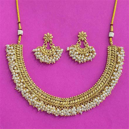 Antique Moti Necklace With Gold Plating